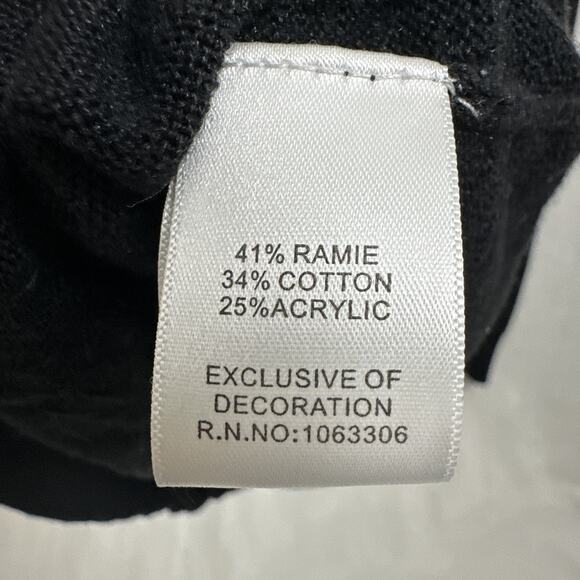 Vtg Christmas Sweater Ornaments Beaded Sequins Ribbon Black White S/M Holiday - Picture 10 of 14